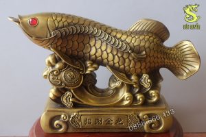 Tượng cá rồng bằng đồng vàng